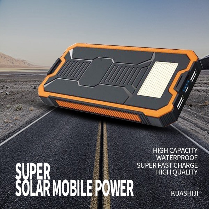 Huge Capacity Solar Power Bank 50000mAh Dual-USB Waterproof Solar Power Bank Battery Charger For All Phone Iphone Huawei Xiaomi