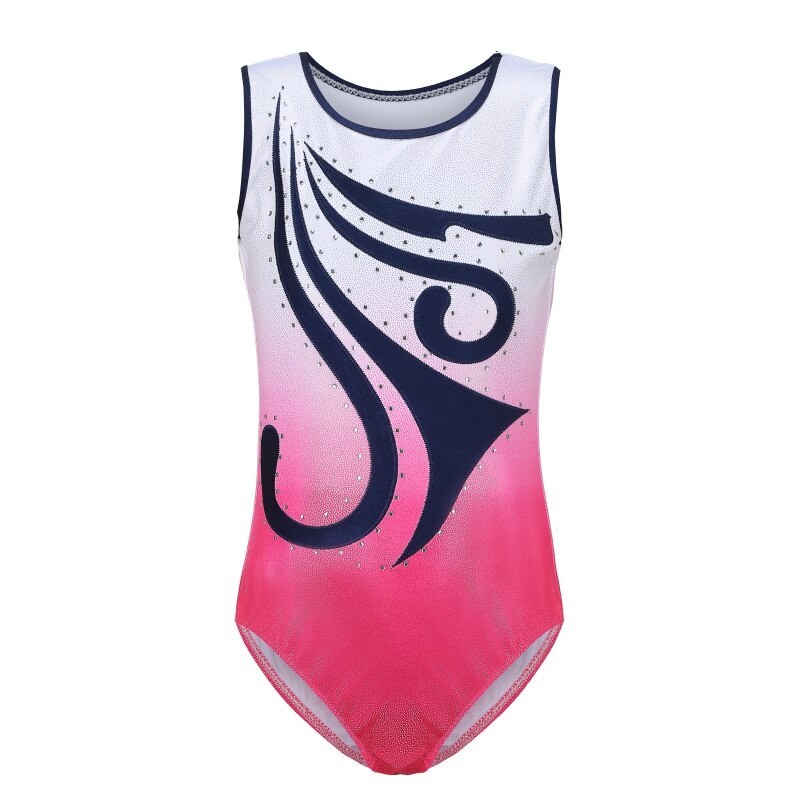 EFINNY Girls Ballet Leotard Sleeveless Dance Wear Cute Girl Cartoon Pattern Gymnastics Leotard For Children Ballet