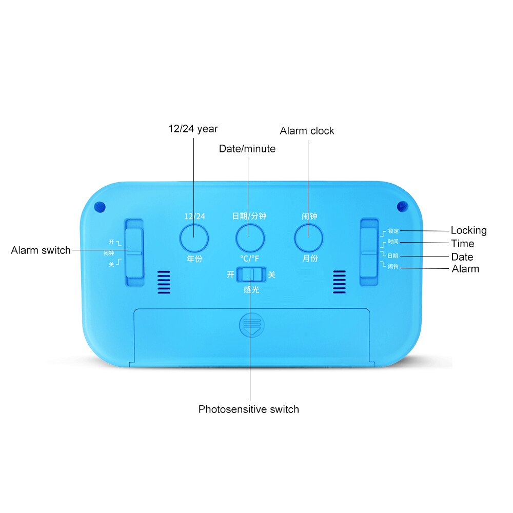 Digitale Smart Wekker Lcd-scherm Night Gloeiende Kubus Display Temperatuur & Kalender Snooze Functie Wekker