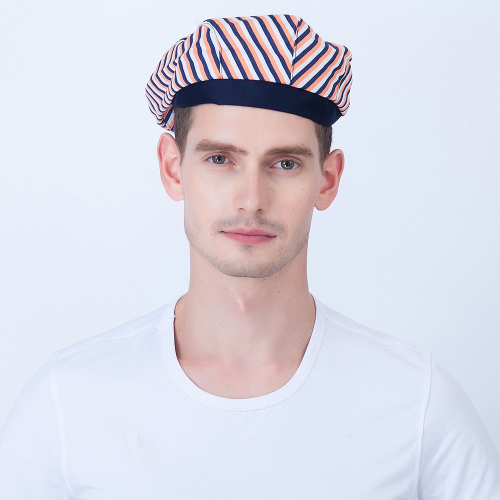 Chapeau de chef à rayures 5 pour adultes, pour restaurant, hôtel, boulangerie, cantine, chef, cuisine, vêtements de travail
