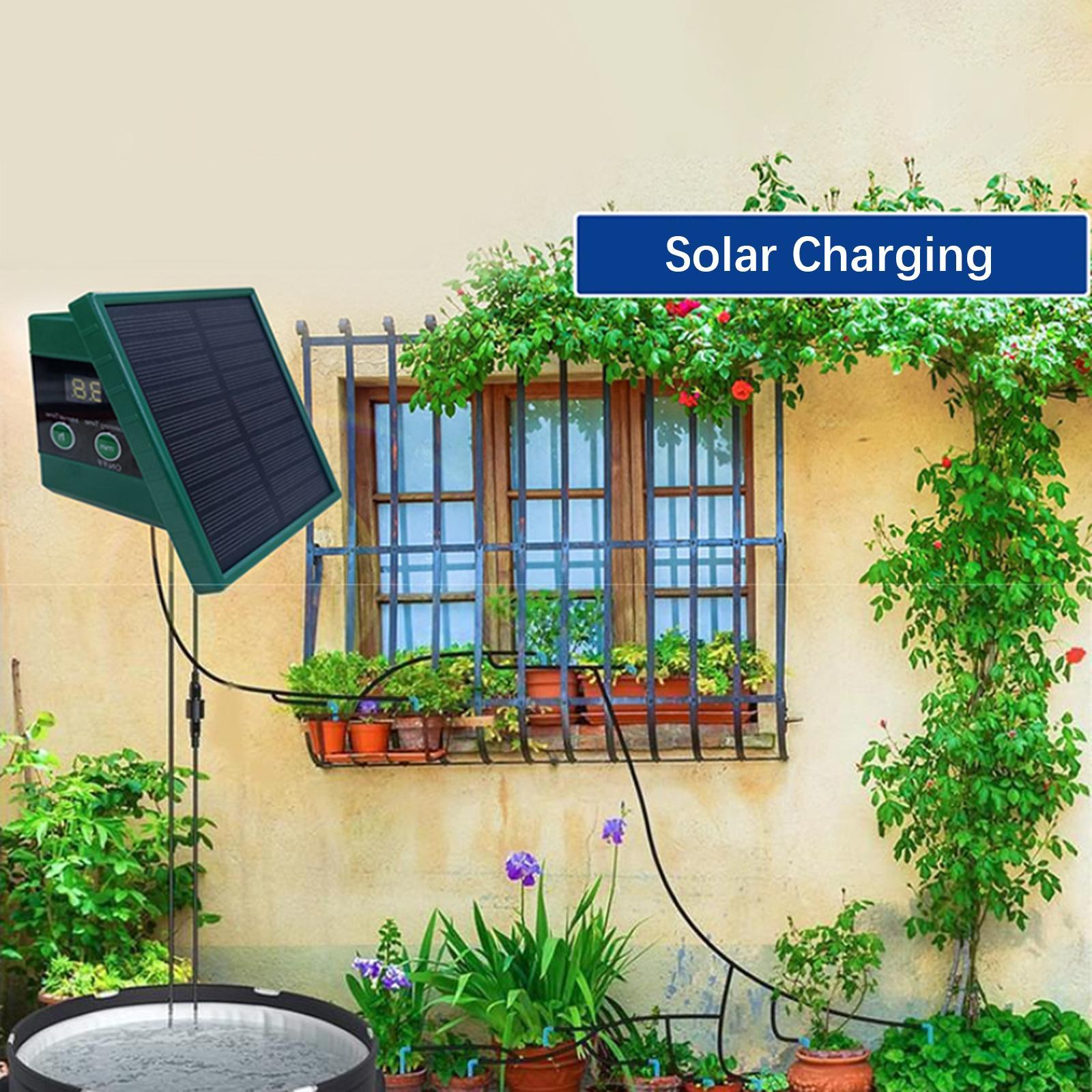 Kit de sistema de riego por goteo Solar, maceta para jardín, planta de interior, antisifón, dispositivo de autorriego automático para plantas, bebedero con manguera