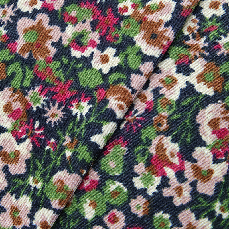 floral printed corduroy fabric women's children's clothing dress fabric DIY handmade needlework sewing quilting corduroy: 1 / 300cmX150cm