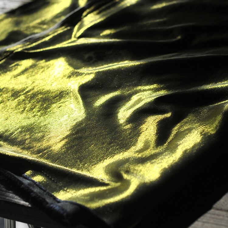 Glitter lamme stof, sølv, guld, grå, kobber, skinnende satin nyhed materiale til gallakjole, nederdel, ved meteren: Guld