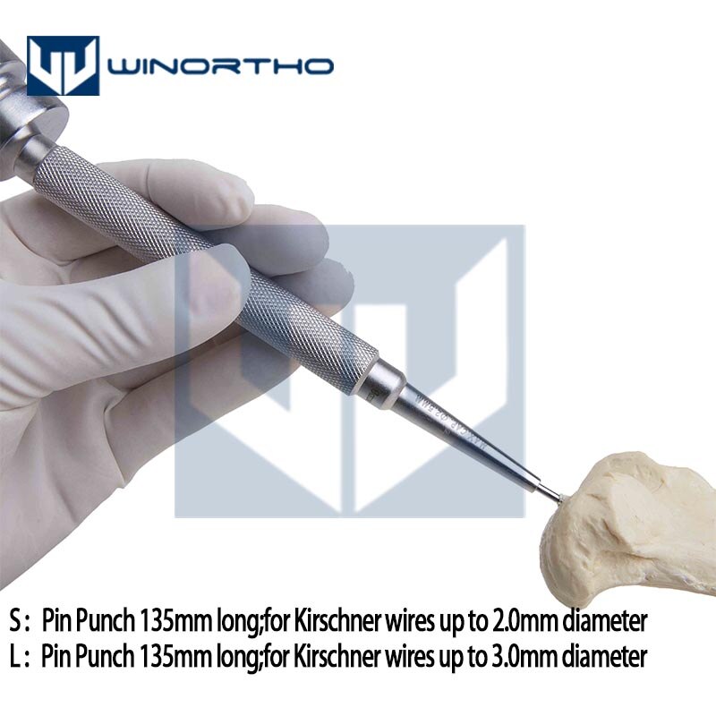 Doblador de alambre de pines pequeños, instrumentos ortopédicos veterinarios, kirschner, pines de cables: L pin punch