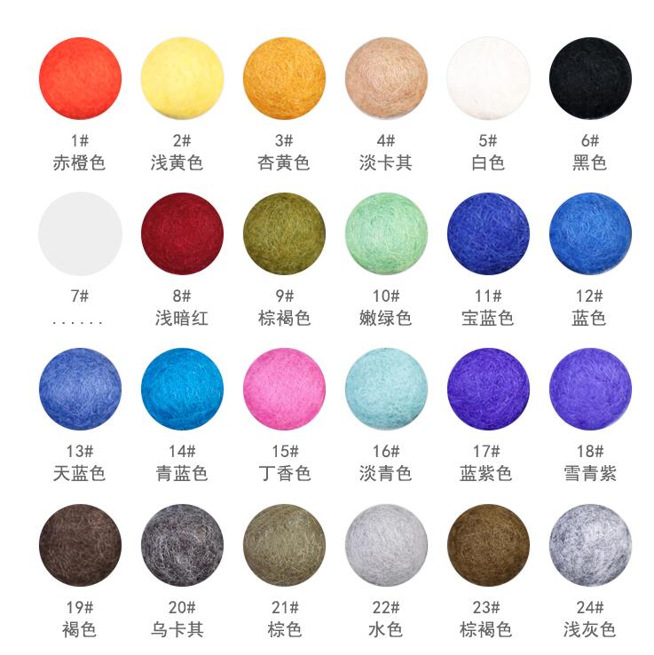 2.3cm 10Pcs 100% Wool Wool Felt Balls Lovely Diy Round Wool Ball Colorful Pom Poms craft Supplies handcraft Home Decro