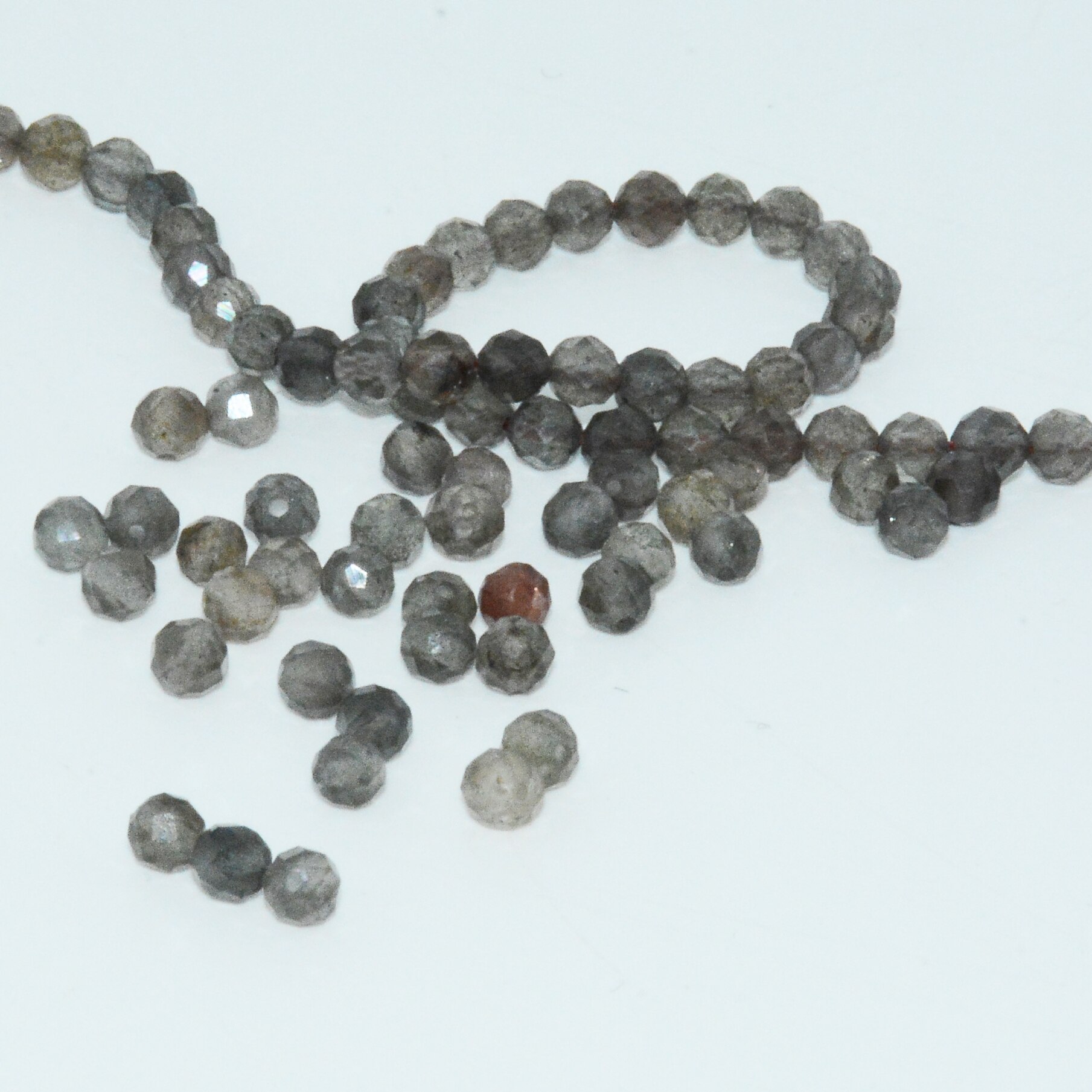 Natural Grey Scapolite Facet Ronde Kralen 3.2-3.5Mm