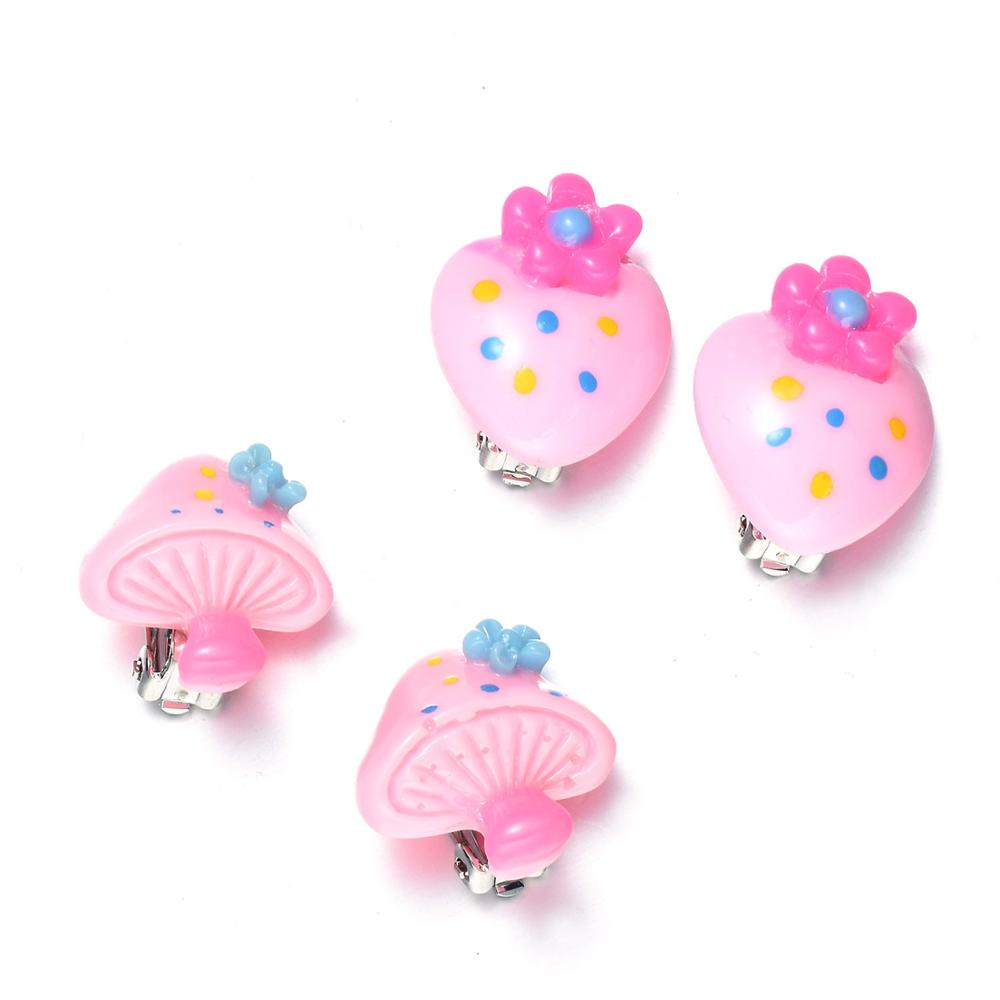 7 Pairs Kids Peuter Meisjes Clip Op Oorbellen Waarde Set Verjaardagsfeestje Leuke Mermaid Paard Snoep Prinses Oor sieraden