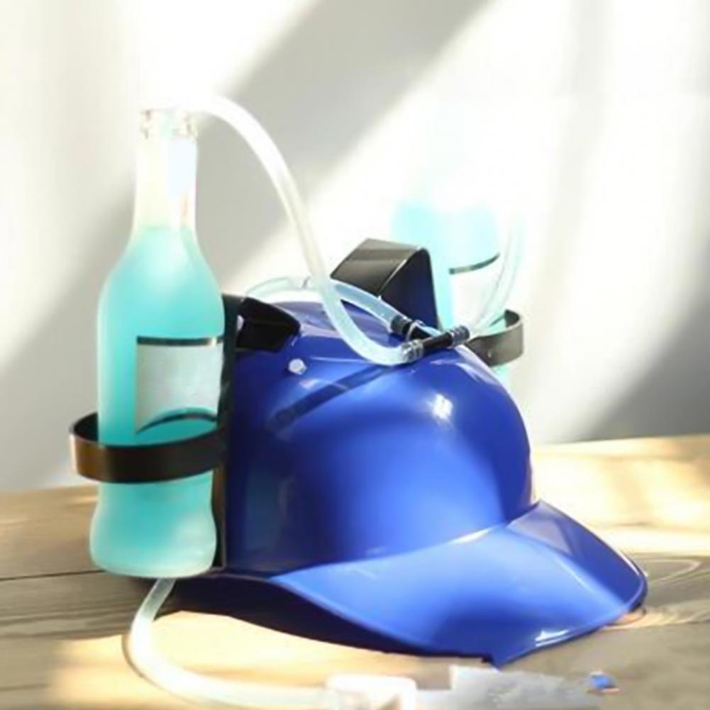Casco para beber cerveza y refresco, sombrero para de cumpleaños, juguete único y fresco, bebida manos libres, juguete minero, novedad de