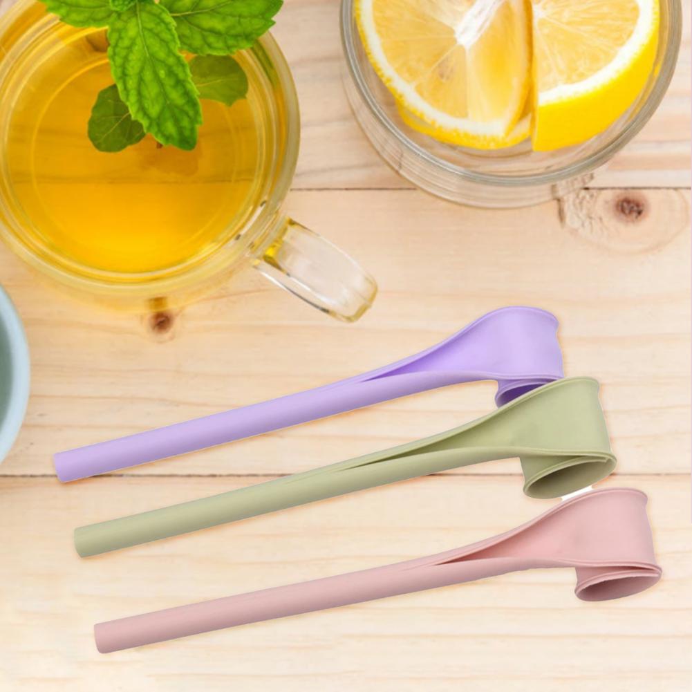 Useful Straw Flexible Solid Color Stirring Straw One Click Open Drinking Straw for Restaurant Home Straw