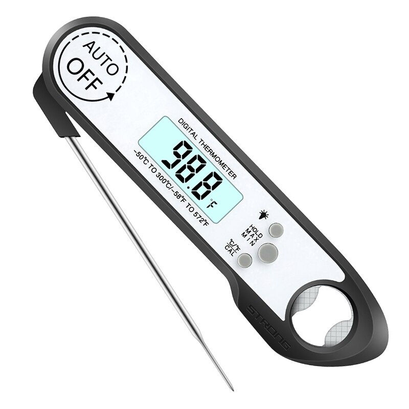 Airmsen Digitale Voedsel Thermometer Elektronische Keuken Thermometer Vlees Water Melk Bbq Oven Waterdichte Thermometer Koken Gereedschap: Black White
