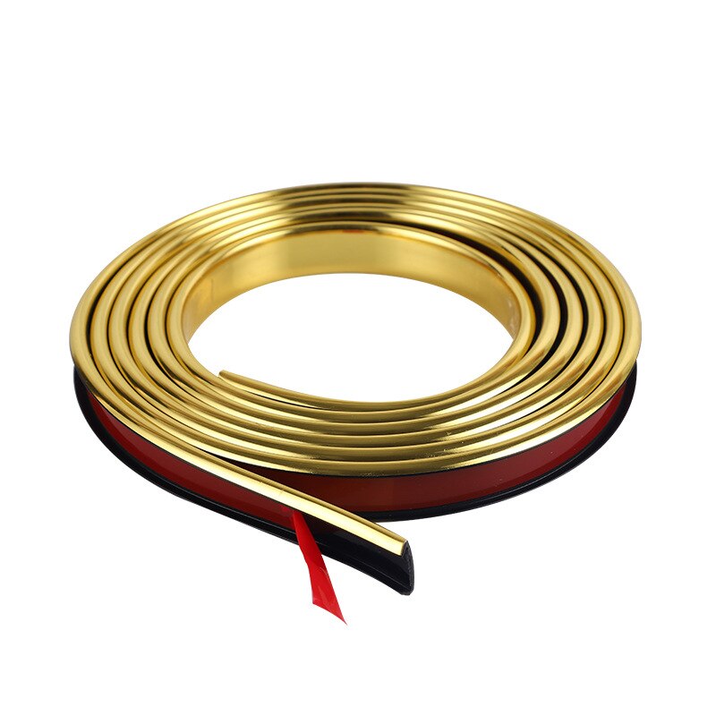 Bright Surface Self Adhesive U Edge Banding Edging Edgeband for Furniture Wardrobe Cupboard Dash-proof Decor Stripe 9/12/16/18mm: gold / 18mm 5M