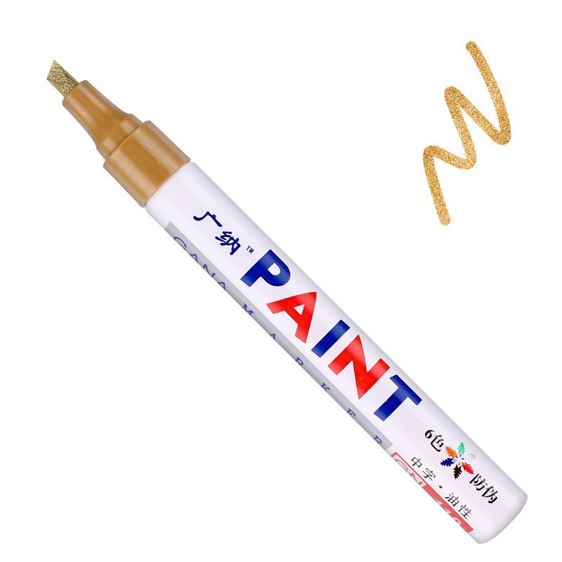 Rotulador de pintura de punta plana de colores, Graffiti, banda de rodadura de neumático de coche, CD, Metal, madera, marcador impermeable aceitoso permanente, suministros para escuela y oficina MP4: Amarillo claro