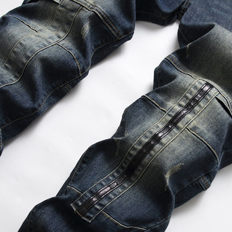 2022 European And American Stretch Jeans Denim Men Nostalgic Personality Stitching Trendy Pants European And American Large Size