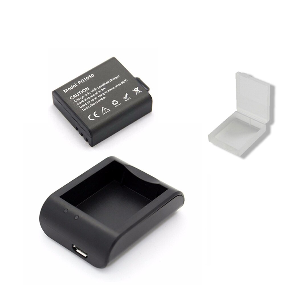 EKEN 2pcs/set 3.7V PG 1050mAh Battery for EKEN SJCAM Action Camera h9r h8r h6s h5s H3r C30 F68 SJ4000 with Dual Battery Charger: Option 2