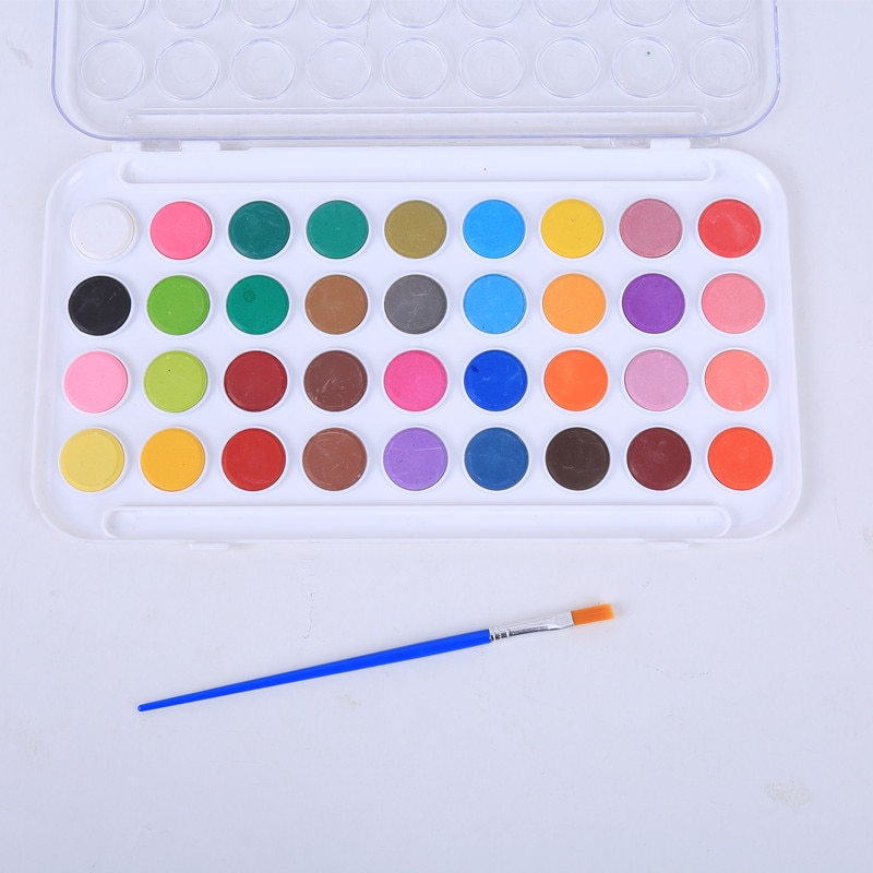 36 kleuren Effen Gouache Met Kleuren Water Kleur Verf Kunst Levert In Case Voor Kids Schilderen Gebruiksvoorwerpen Schilderen Materialen