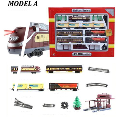 Klassieke Elektrische Licht Trein Spoor Set Fenfa Moderne Klassieke Gemonteerd Muziek Trein Rail Auto Simulatie Model Auto Set Speelgoed: A