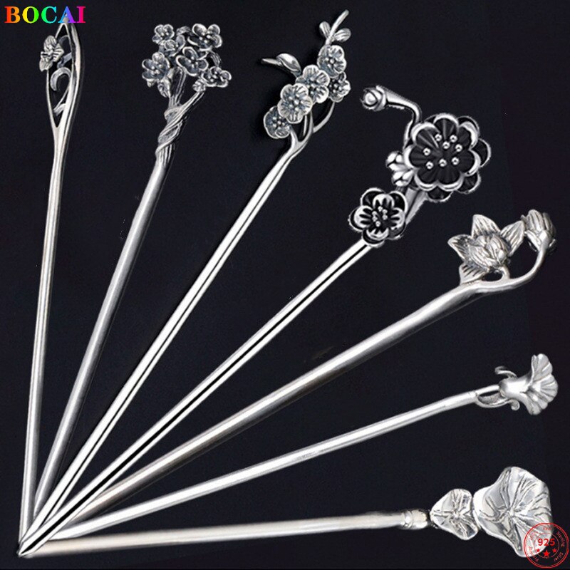 Bocai  s925 haaraccessoires aus sterlingsilber, 2022 beliebte kopfbedeckungen, haarnadeln aus reinem silber, schmuck für damen