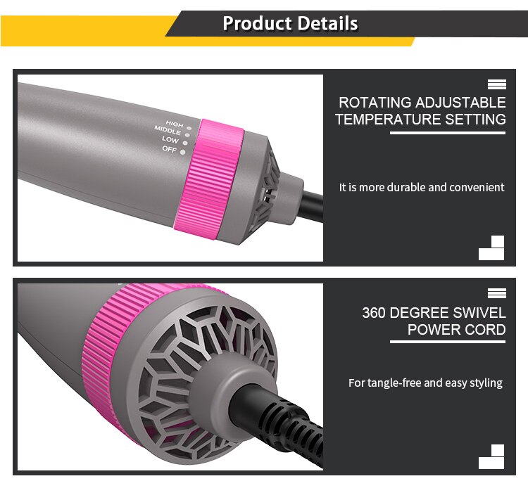 Air Brush 3 in 1 Hair Tool Hair Dryer Brush Hair Styler Dryer Volumizer Negative Ionic Ceramic Blow Dryer