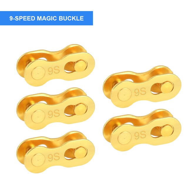 5Pairs Fietsketting Quick Link Bike Chain Quick Release Connector Mtb Racefiets Ketting Reparatie Tools Voor 6/7/8/9/10/11/12 Speed: Gold 9s