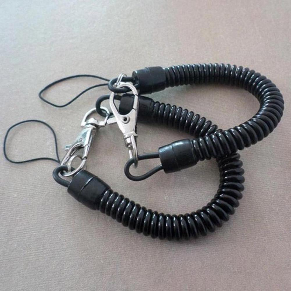 Practical Retractable Plastic Elastic Rope Key Ring Tools Camping For Outdoor Keychain Spring Security J1X8