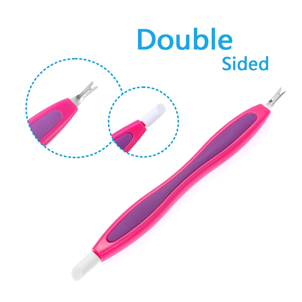 1Pc 2in1 Nail Tips Buffer File Cuticle Trimmer Cuticle Pusher Remover Nail Teen Manicure Tool Voor Nail art