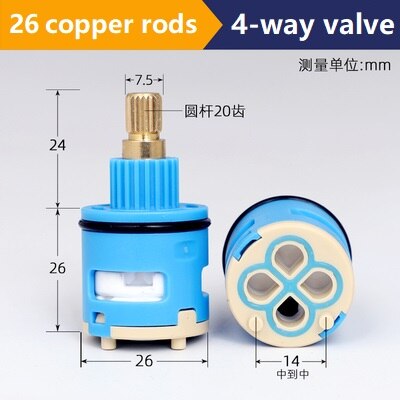 2/3/4/5 Manier Messing Abs Douche Kraan Kolom Keramische Schijf Cartridge Mengkraan Mixer Douche Bar Tap bad Mengkraan Badkamer: 4-way 26mm