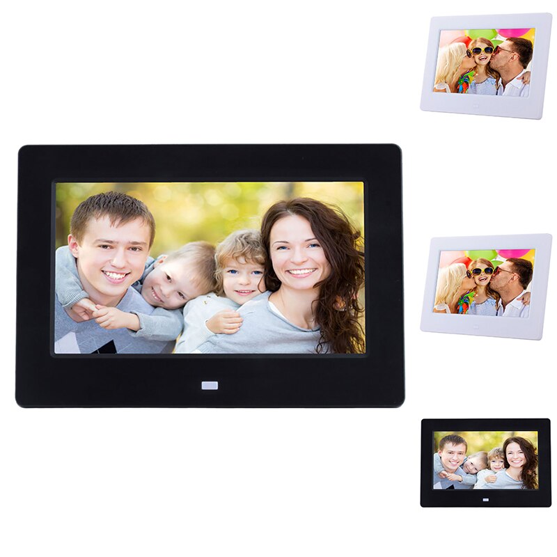 Cadre photo numérique 7 pouces 16:9, lecteur vidéo électronique avec télécommande pour la maison