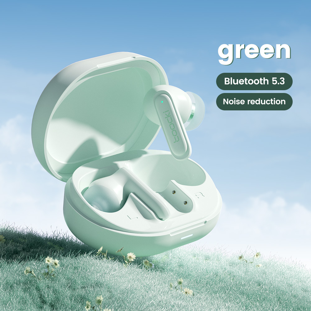 Toocki XA96 Oortelefoon Bluetooth 5.3 Draadloze hoofdtelefoon Snel opladen Touch Control Oordopjes HiFi Stereo Lange batterij Sportheadset: green
