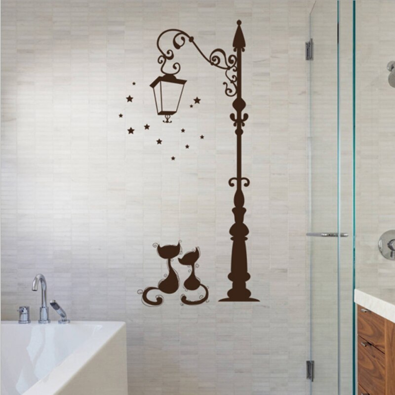 Leuke Kat Mode Muurstickers Grappige Kat Stickers Woonkamer Decor Tv Muur Decor Kind Kinderen Slaapkamer Vinyl Home Decor