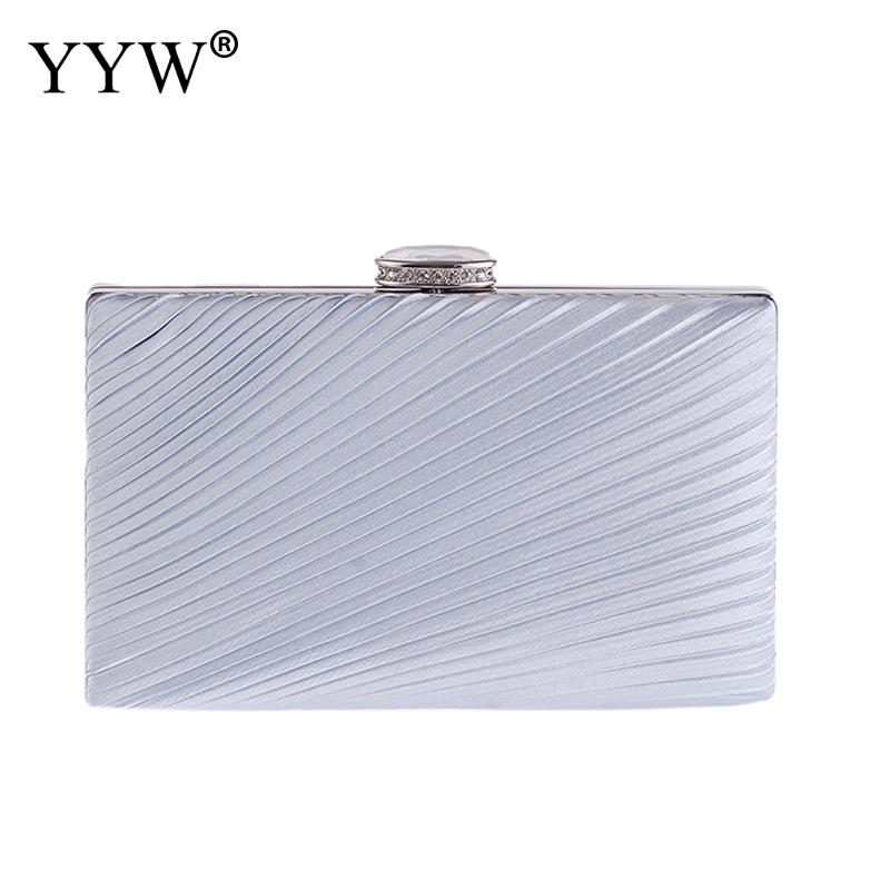 2022 Doos Koppelingen Keten Handtas Vrouwelijke Schoudertas Mode Paars Crossbody Tassen Voor Vrouwen Avond Party Wedding Clutch Purse: silver