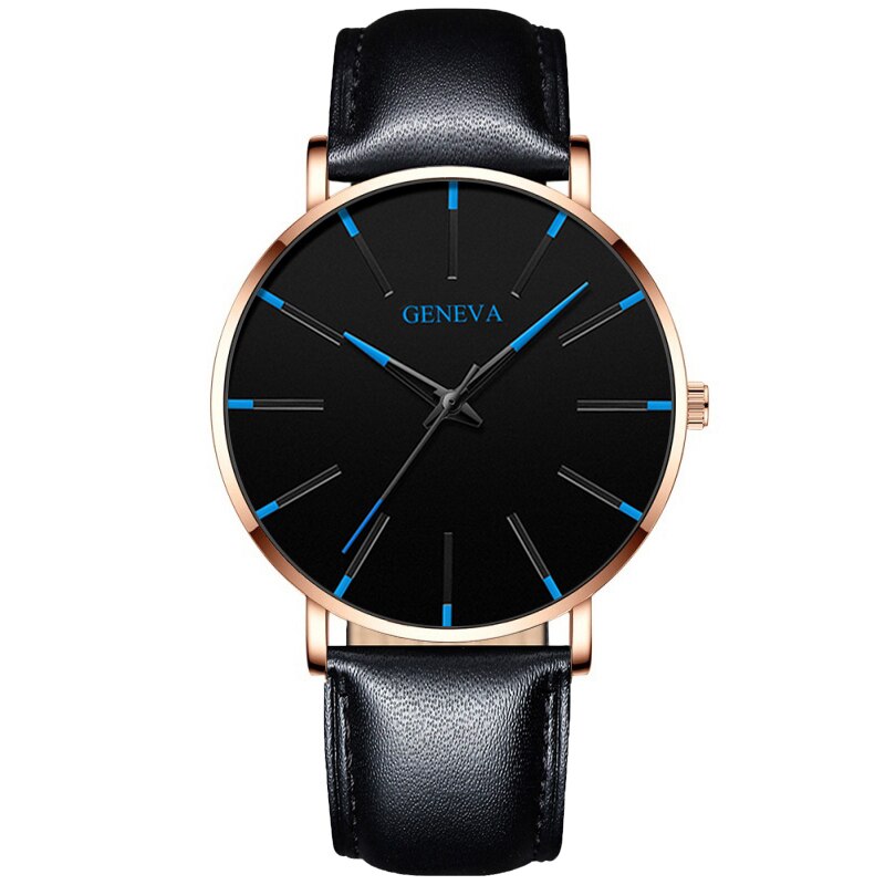 Geneva 1 luxe dameshorloge, eenvoudig, ultradun zwart roestvrijstalen mesh horloge, dameshorloge, zakelijk en casual, quartzhorloge: P roségoud blauw