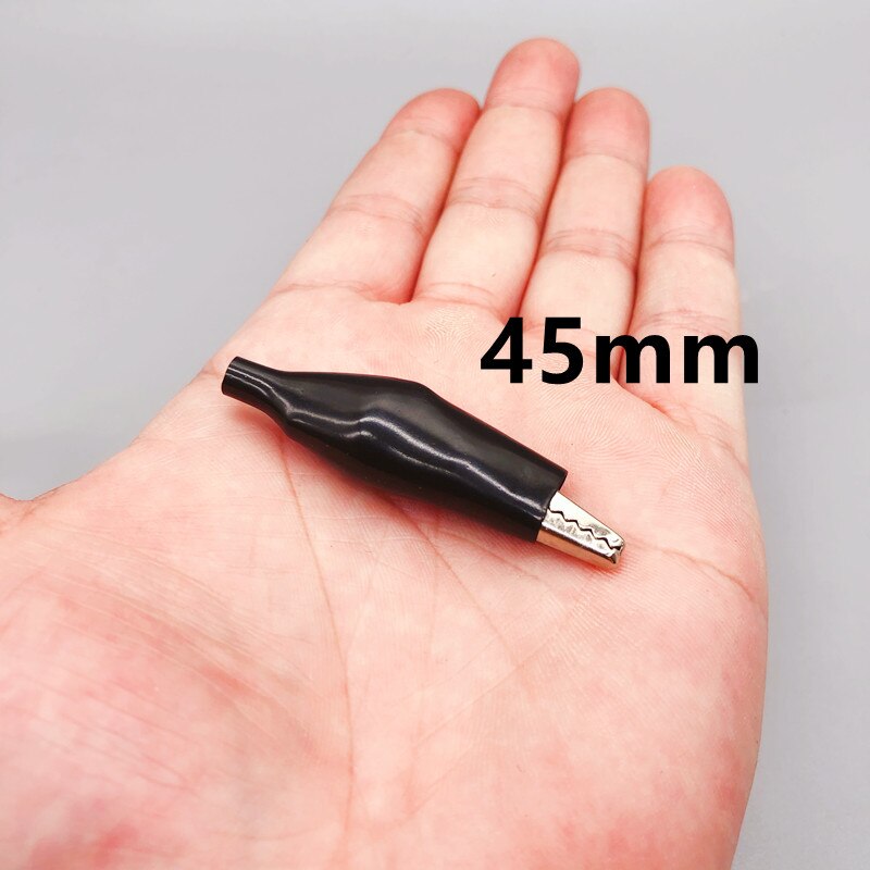 10pc Alligator Clips Electrical DIY Test Leads Alligator Double-ended Crocodile Clips Roach Clip Test Jumper Wire 28mm 35mm 45mm: 4.5cm black