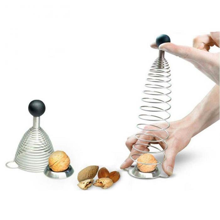 Walnut Open Tools Nut Cracker Stainless Steel Spiral Spring Metal Nutcracker FBE3