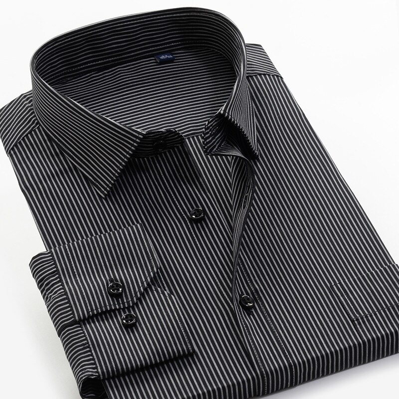 Stor størrelse 5xl 6xl 7xl 8xl 9xl 10xl herre virksomhet herre uformell stripe langermet skjorte vårenkel ungdomsskjorte: 948001 / 5xl