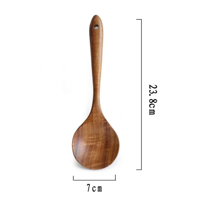 Spatule de cuisine thaïlandaise en teck pour la cuisson ustensiles de cuisine cuillère à riz grande cuillère à soupe ustensiles de cuisine fournitures: 5