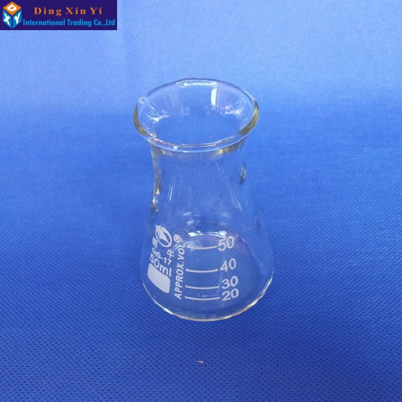 1PC glass conical flask Glass Erlenmeyer Flask 50ml Laboratory Glassware