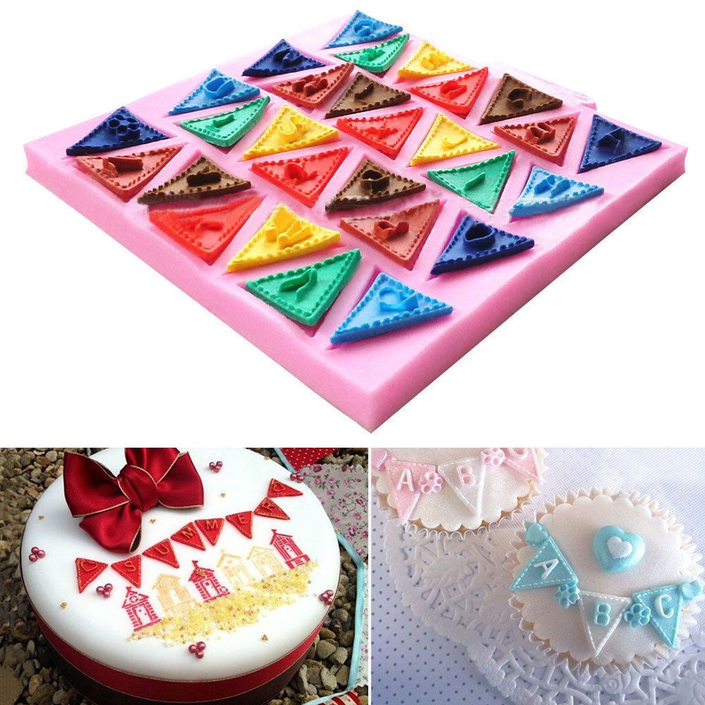 Vlag Vorm 26 Engels Letters Silicone Mold Gebak Chocolade Fondant Cake Sugar Craft Moulds Cake Decorating Gereedschap