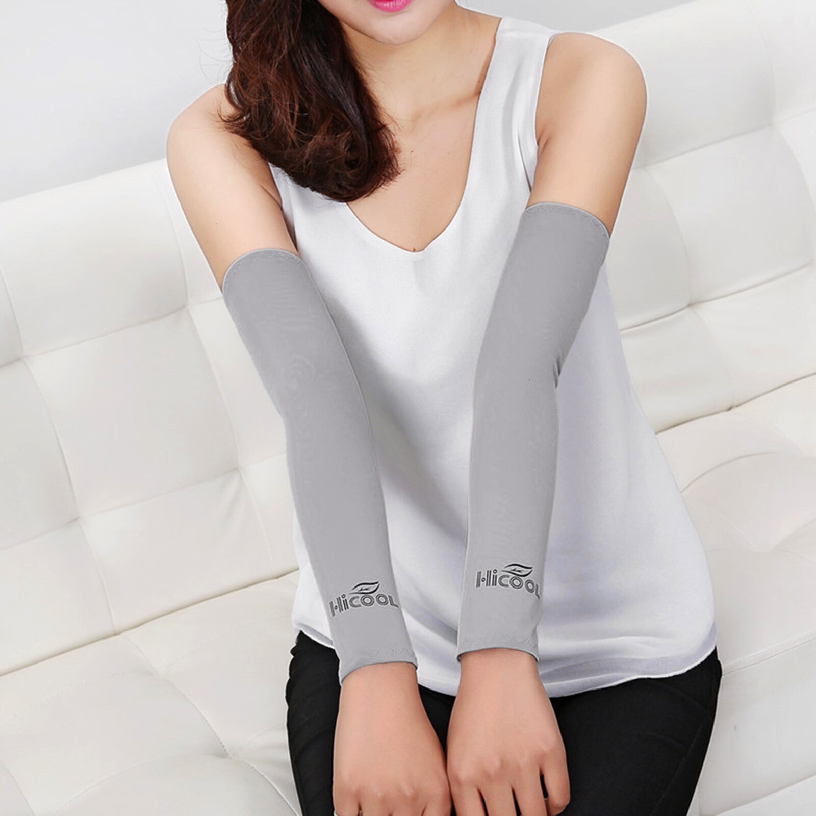 Oddychające rękawy naramienne dla mężczyzn kobiety kompresja ochrona przed słońcem rękaw chroniący przed promieniowaniem UV rękaw robić koszykówki, jazdy, jazdy na rowerze: szary