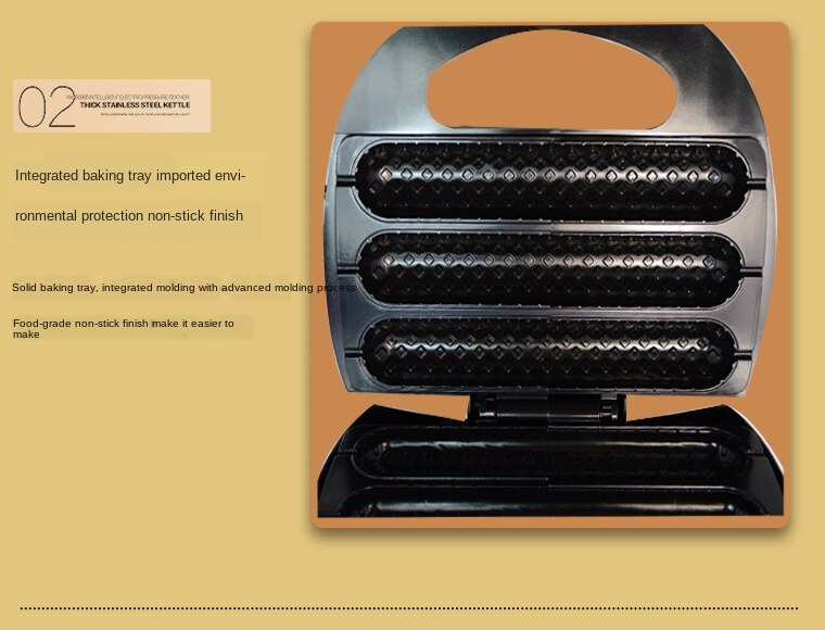 Household Grilled Sausage Dog Machine Electric Crispy Corn Hotdog Waffle Maker Breakfast Frying Pan Hotdog Corn Baking EU