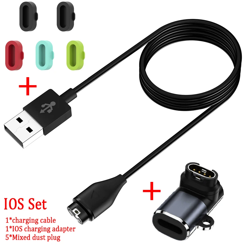 Cable de carga para Garmin Fenix 7 7S 7X 6 6S 6X Forerunner 255 955 945 745 USB tipo C IOS adaptador de cargador cargadores de reloj: Colorful