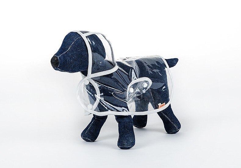Hoopet Dog Clothes Transparent Raincoat light Clothing Waterproof beautiful Small dog raincoat with hoodies: white / XL