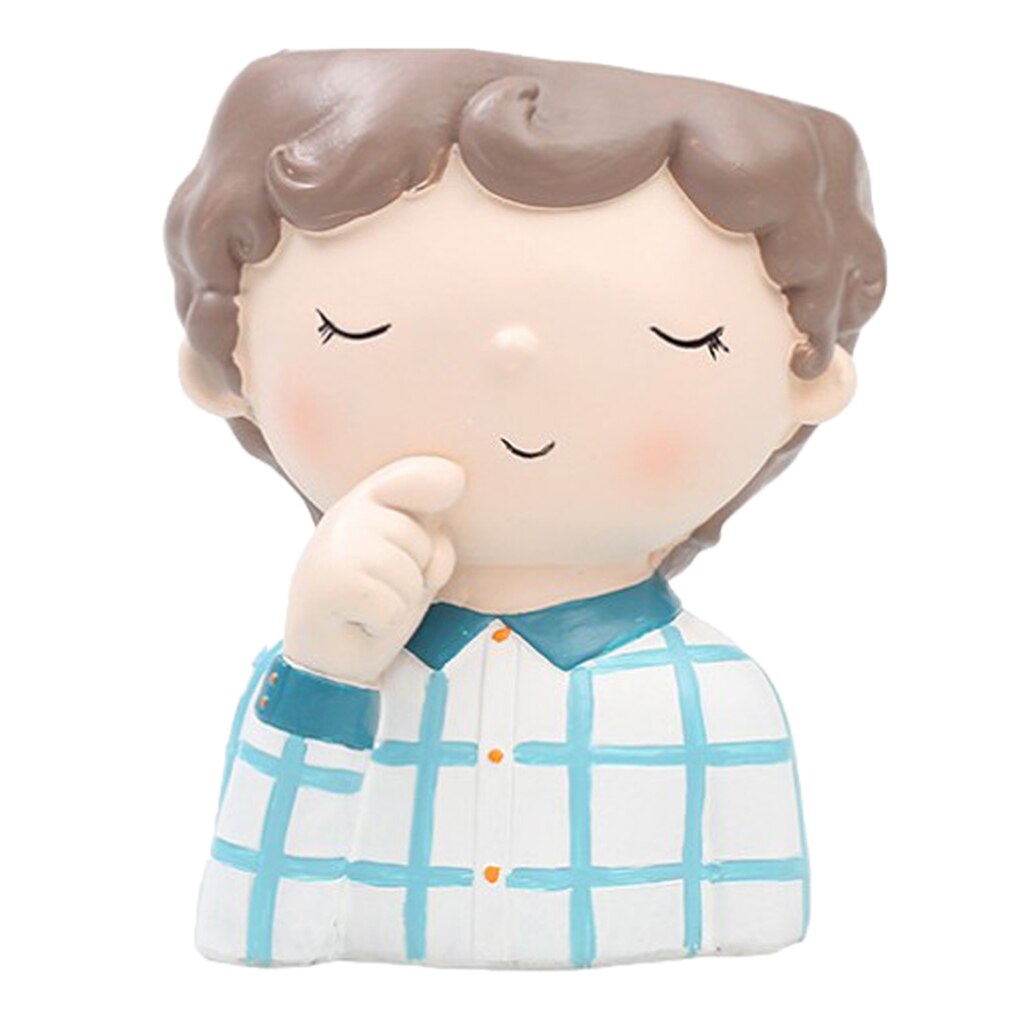 Hars Leuke Meisje & Jongen Mini Bloempotten Cactussen Succulent Plant Container Bloempot Tuin Planter Venster Doos Thuis Diy decor: G