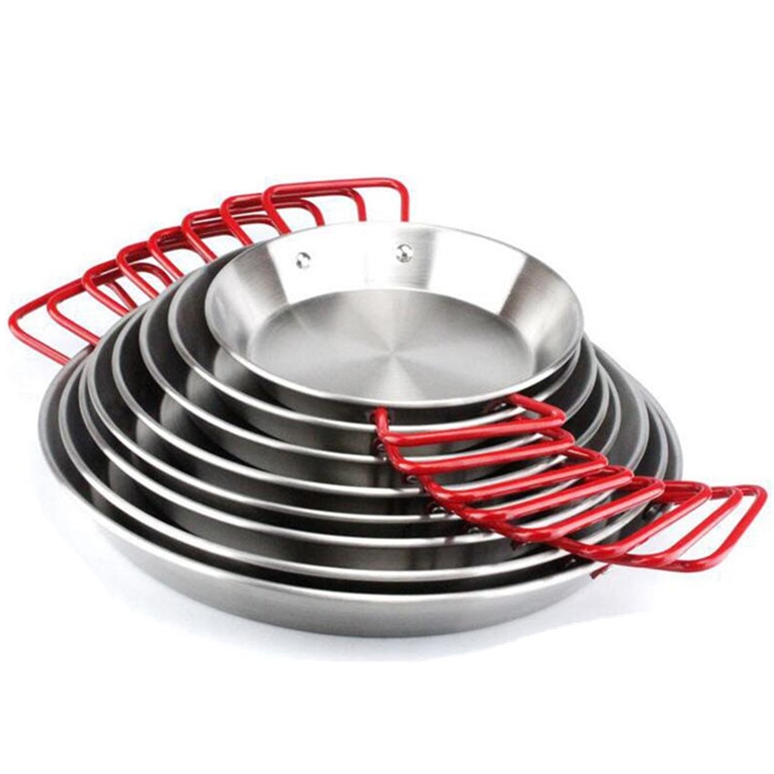 1 stuk spaanse paella pan roestvrij staal koreaanse gefrituurde kipschotel zeevruchtenschotel kaaskoker pot