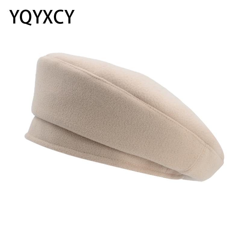 Boina plana Vintage para mujer, gorro de lana de colores, estilo pintor inglés,