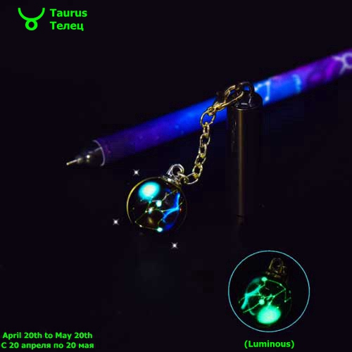 Creatieve Lichtgevende Pen 12 Constellation Zodiak Teken Horoscoop Astrologie Gel Pen Voor School Schrijven Kawaii Pennen Briefpapier: Taurus