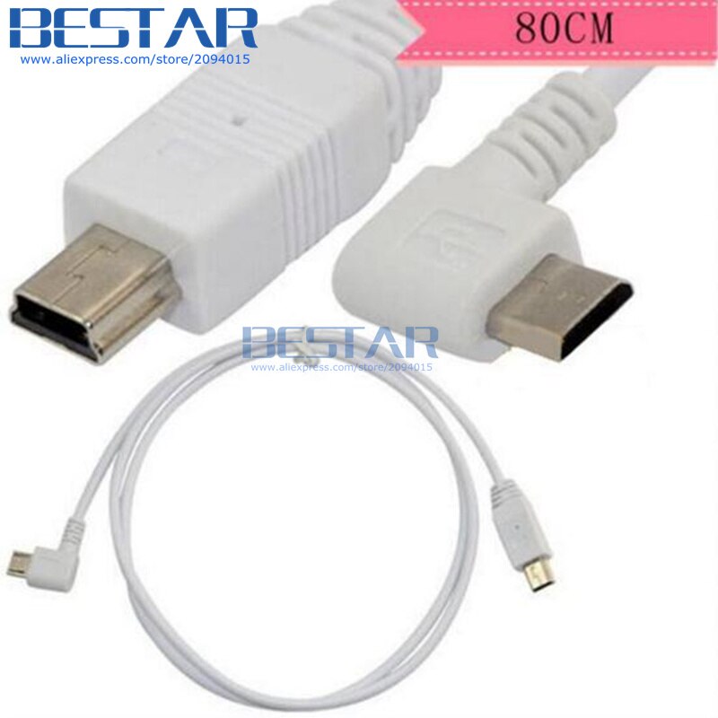 USB otg-kabel, Haakse 90 graden Micro 5 pin 5 P Mannelijke Naar Mini USB 2.0 B 5pin Man Adapter Extension Host Kabel Cord 0.8 m