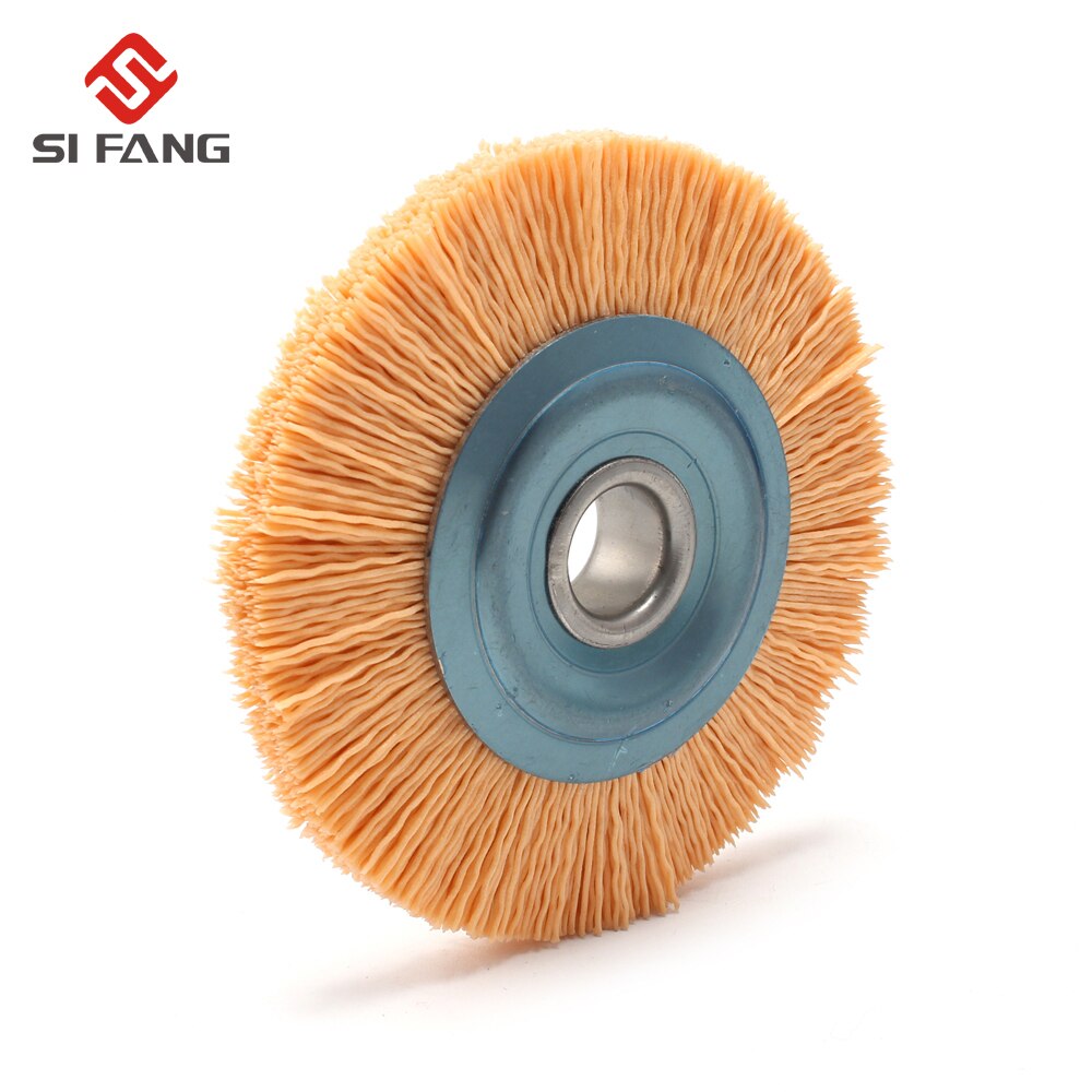 4 '' slipende nylon stålbørste 16mm -hulls diameter polert benksliper 240 korn