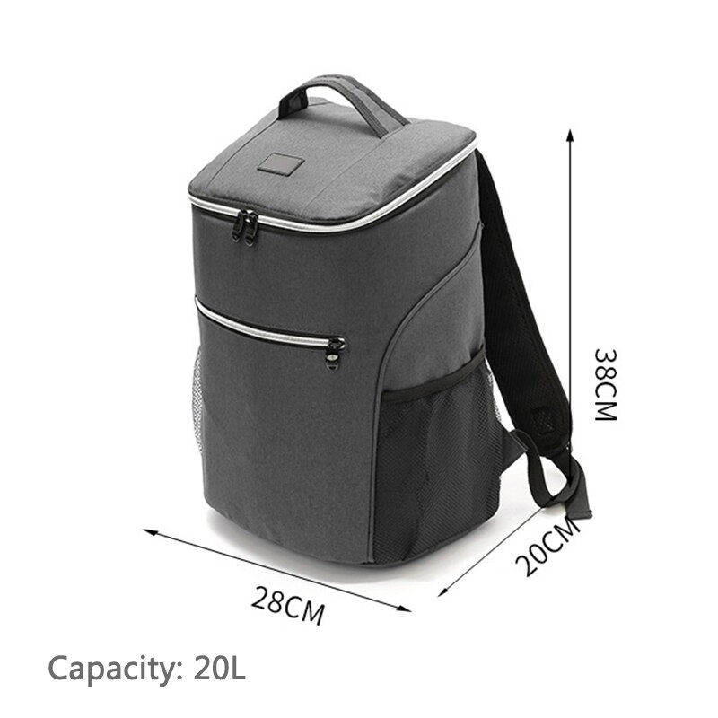 Effen Kleur Grote Capaciteit Waterdichte Reistas Portable Duurzaam Picknick Rugzak Voor Outdoor Sport Wandelen 28x20x38CM