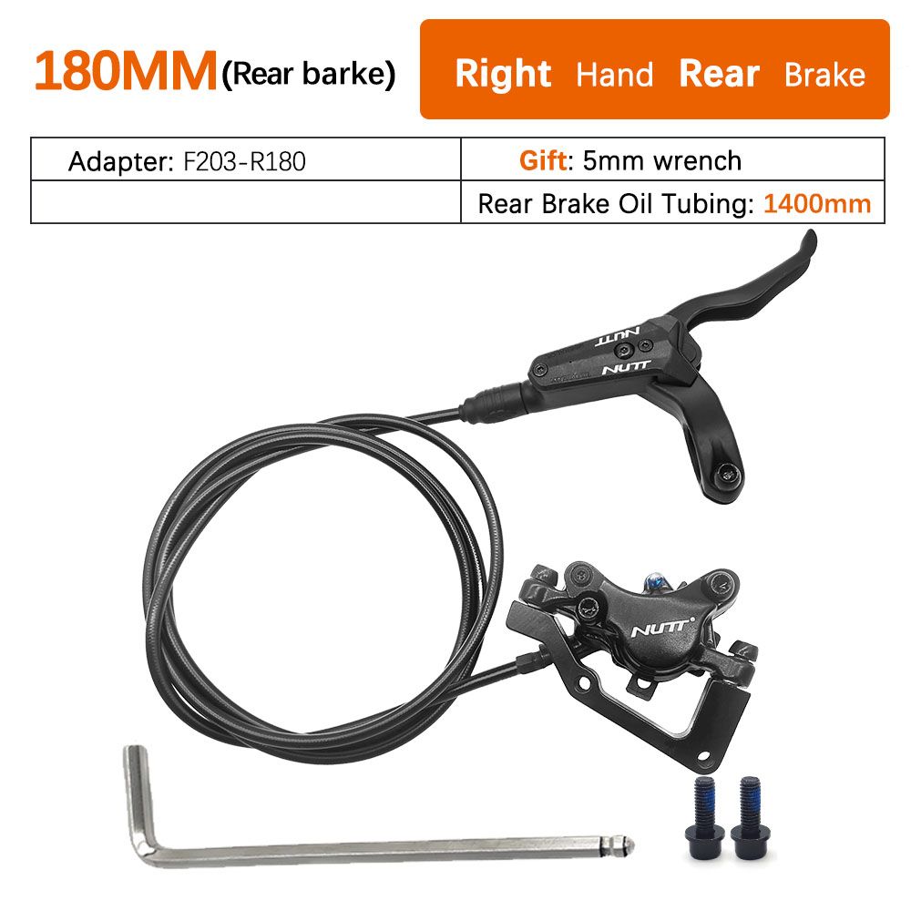 NUTT freno hidráulico A2 MTB bicicleta discos de aceite palanca 2 pistones 160MM 180MM Rotor pinza delantera trasera izquierda derecha para piezas de bicicleta: Transparente