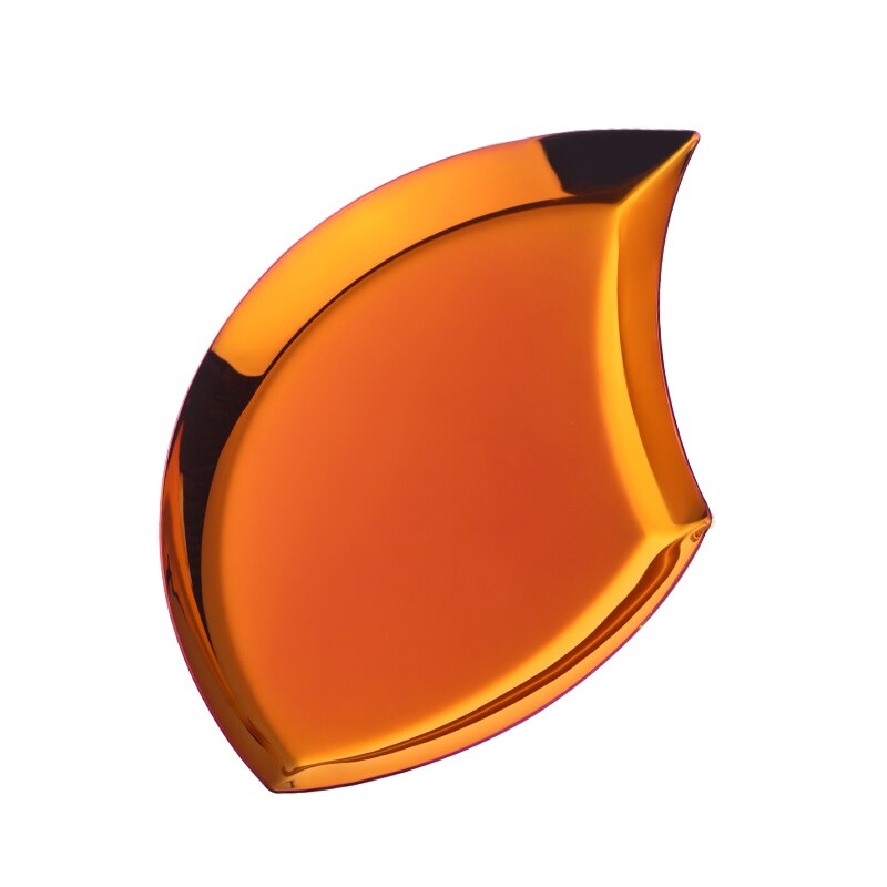 Unregelmäßigen Platte Gericht Edelstahl Nachtisch Obst Platten Lagerung Süssigkeit Kekse Blatt bilden Jewery Tabletts Party Tisch Utensil: Regenbogen Nein.3 / 1PC